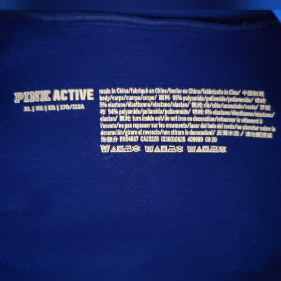 PINK Cropped Royal Blue Fitted Zip-Up Jacket Large - Picture 11 of 11